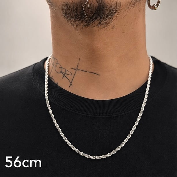 送料無料 ロープチェーン ロープネックレス 56cm 52cm 47cm 45cm 幅4mm