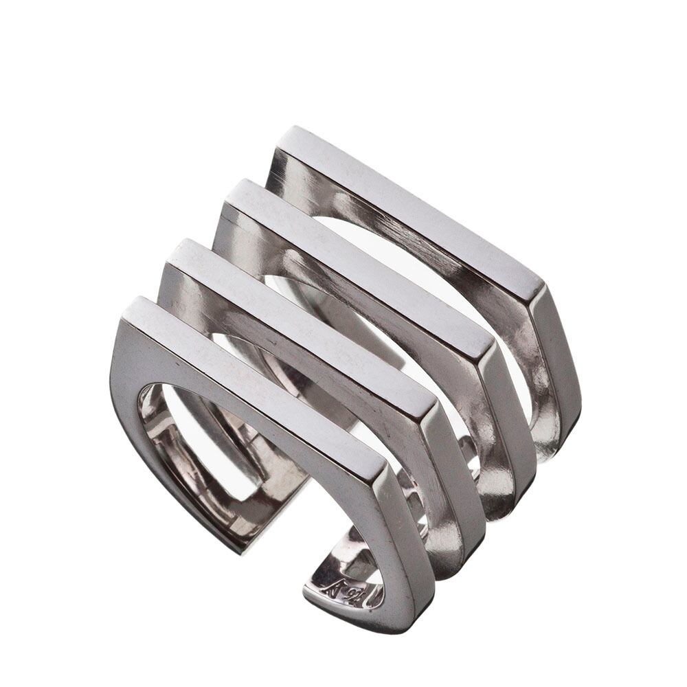 4連印台リング シルバーリング AKR0042 Quadruple Ink Pad Ring Silver Ring　 シルバーアクセサリー  Silver jewelry