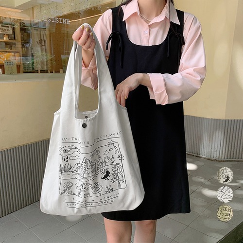【日本倉庫即納】 ロゴキャンバス トートバッグ レディース