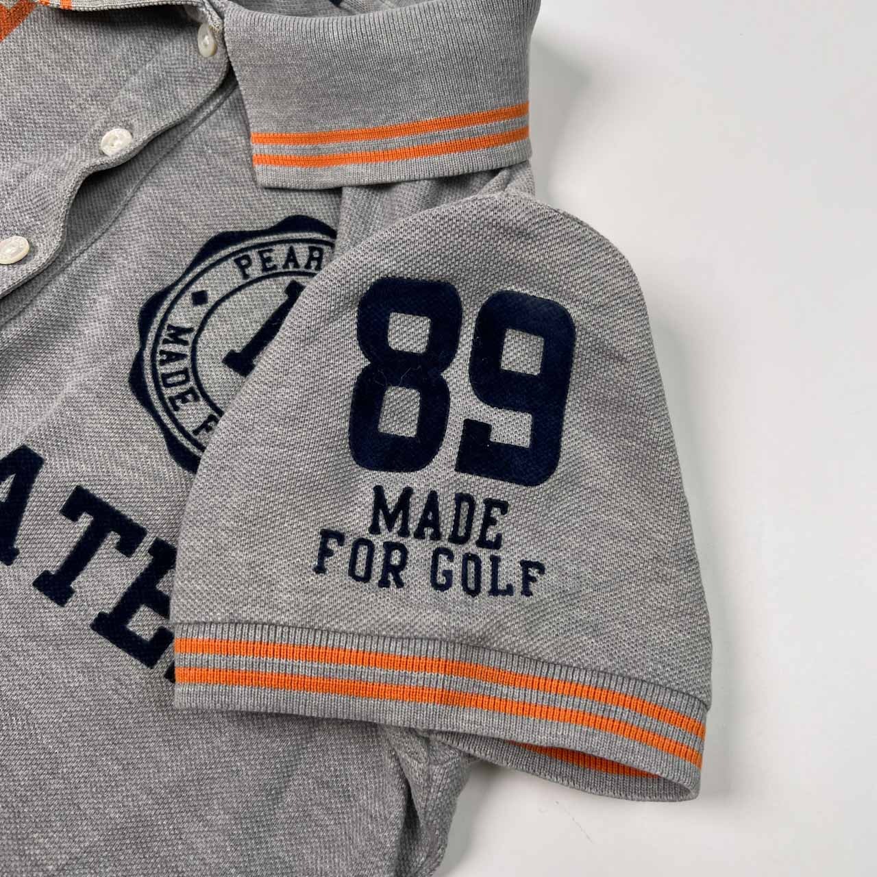 PEARLY GATES パーリーゲイツ ゴルフ 鹿の子 半袖 ポロシャツ サイズ 0 /レディース/グレー×オレンジ
