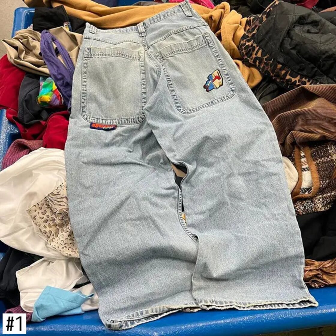JNCO ジーンズ Y2K 女性原宿レトロヒップホップ漫画刺繍だぶだぶの 