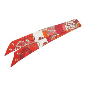 エルメス ツイリー TOURS DE CLES 鍵の螺旋 スカーフ レッド マルチカラー レディース HERMES 【中古】