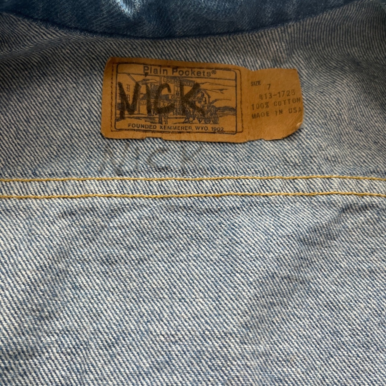 ＜VINTAGE＞Kids PLAIN POCKETS Denim Jacket 7Y (2610JK05)｜キッズ プレーンポケッツ ヴィンテージ デニムジャケット - 8
