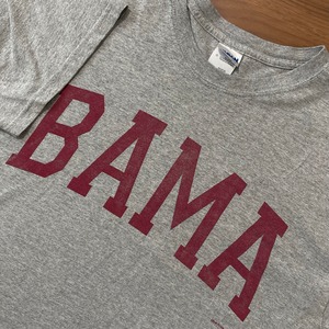 【GILDAN】BAMA アラバマ大学 ビッグロゴ Tシャツ グレー L US古着