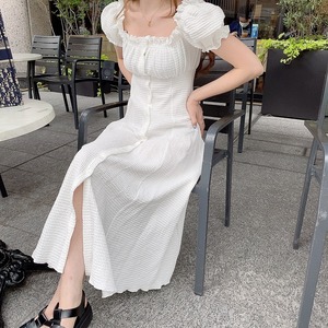 Cotton waffle onepiece /white (7月上旬頃発送予定)