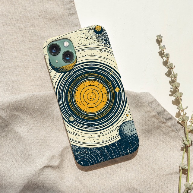 受注生産 iPhoneケース 金色の天体円と星図｜天文図 STAR001A