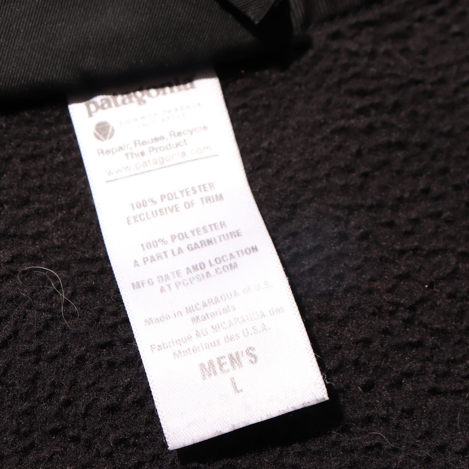 オールブラック L 12年 シンチラ スナップT Patagonia フリース 黒 