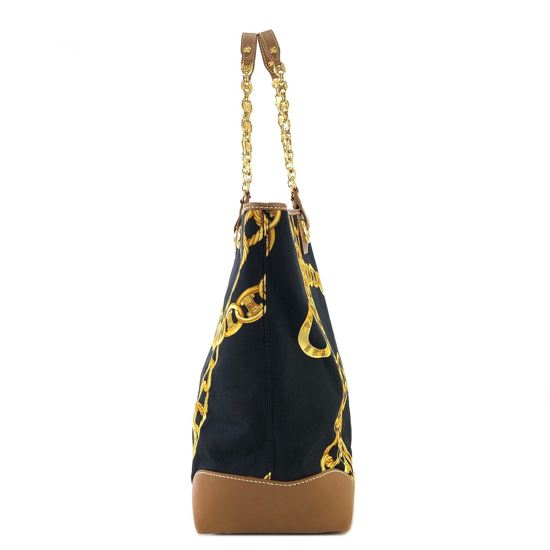 セリーヌ♡美品♡チェーン柄キャンバスバッグ CELINE セリーヌ チェーン柄 トリオンフ キャンバス トートバッグ