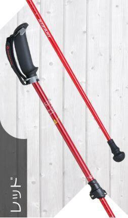 キザキ ウオーキングポール カムレバー式モデル 品番:APAI-7H202(レッド)