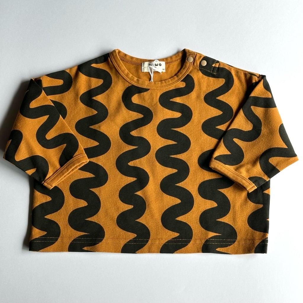 NeWo うねうね長袖Tシャツ【80-120cm】Brown