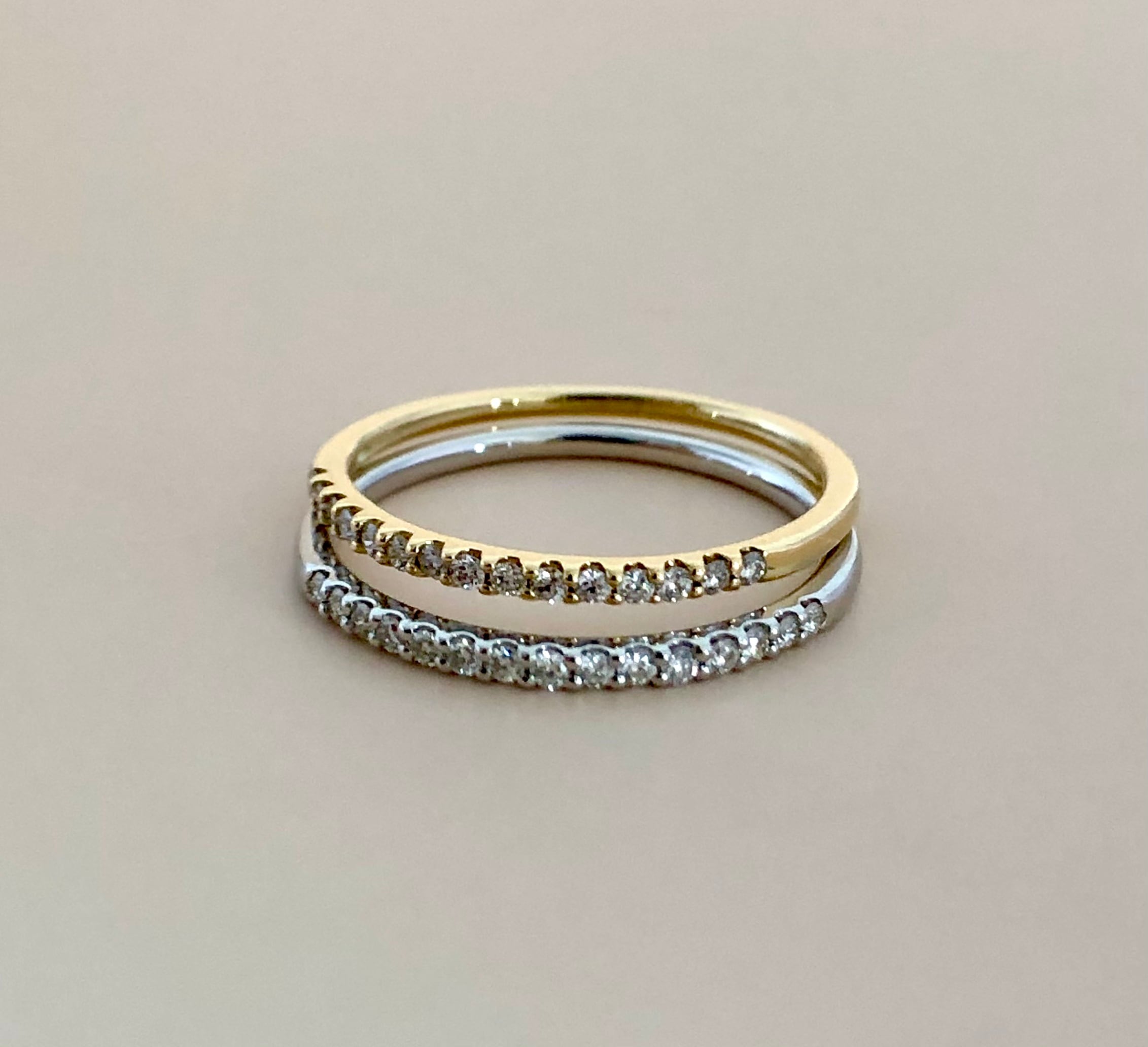 ハート＆キューピッドカット ダイヤモンド ハーフエタニティ リング 0.10ct Pt / K18イエローゴールド 鑑別書付 | cheka  Diamond & Jewelry powered by BASE