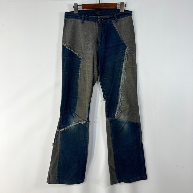 イタリア製 over drive パッチワークデザイン フレアデニム ブーツカット