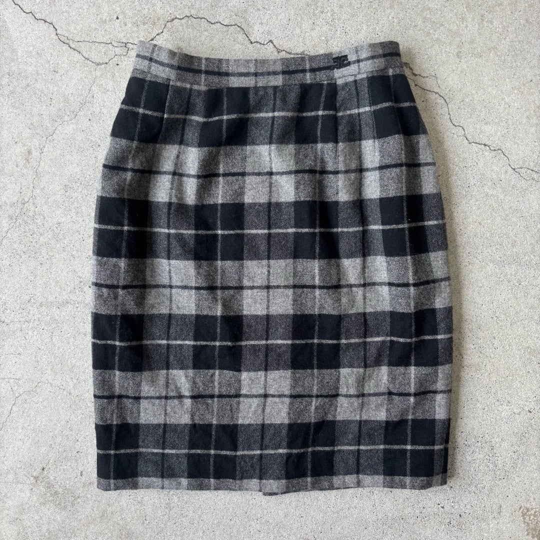 courreges skirt / クレージュ チェック柄スカート #z143 | KAU