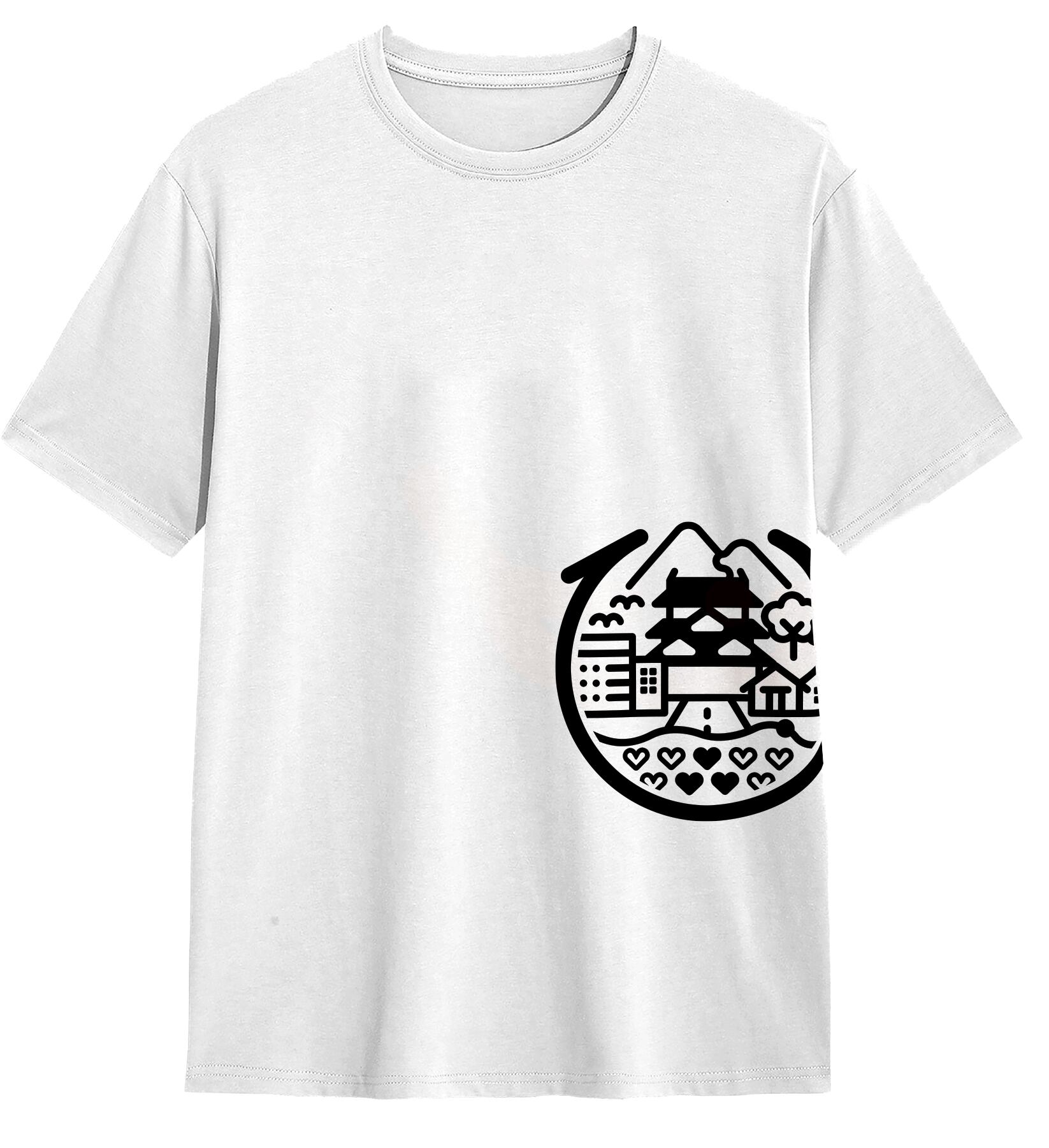 姫路市ブランドメッセージ&ロゴTシャツ ブラック ポリエステル
