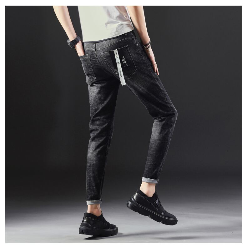 全1色 デニム ストレート カジュアル 細身 ロールアップ