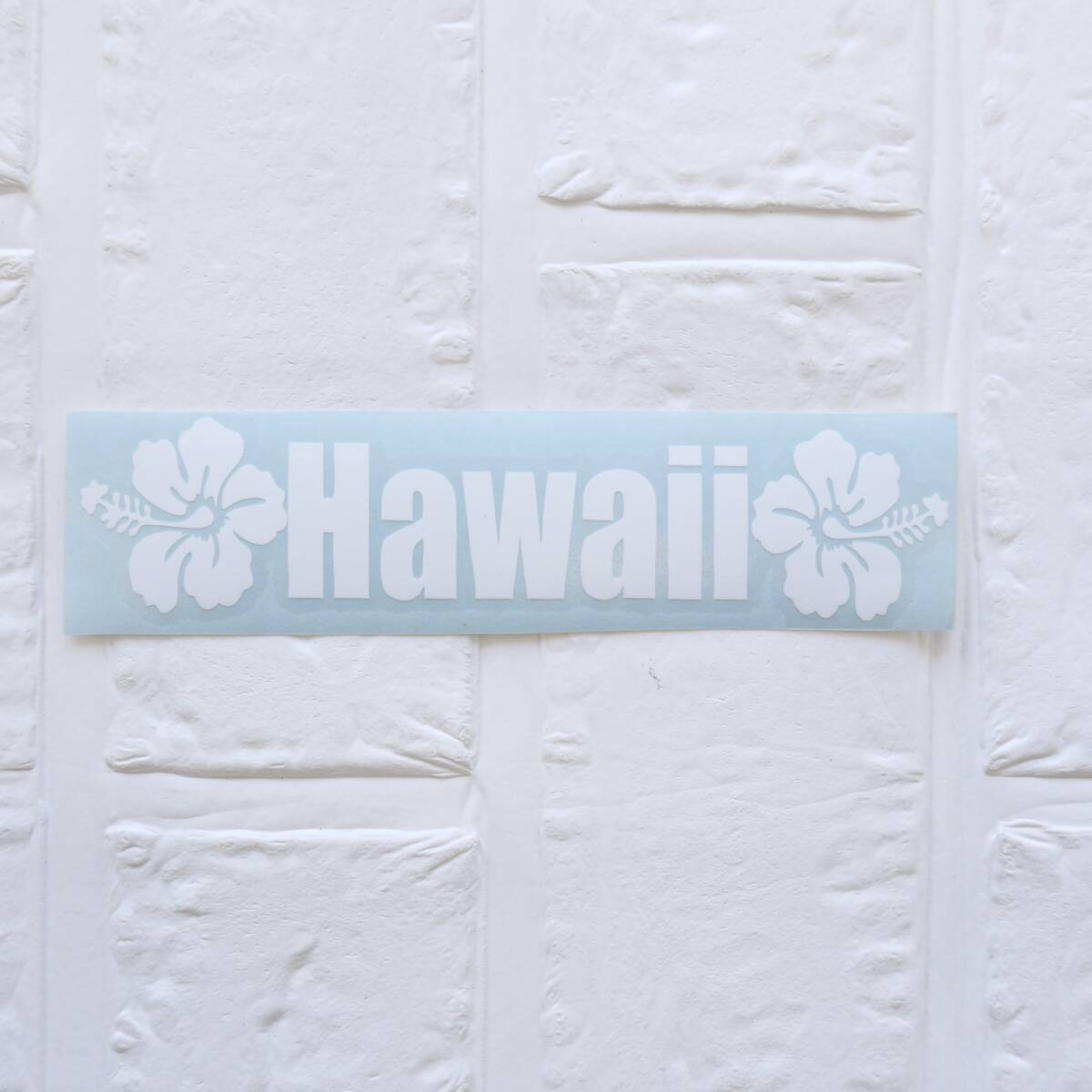 ★ハワイ直輸入★転写式 ステッカー ★ Hawaii ロゴステッカー/ハワイ ロゴ/シール/ハイビスカス<ホワイト>