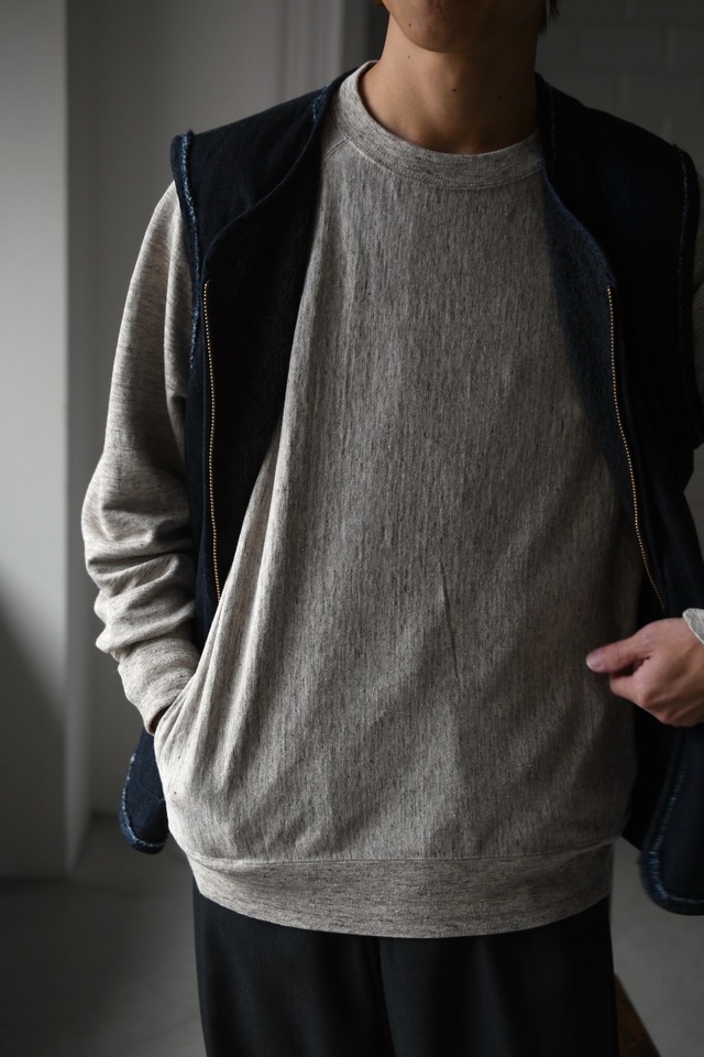 BATONER / BELGIAN LINEN URAKE LONG SLEEVE (Beige)