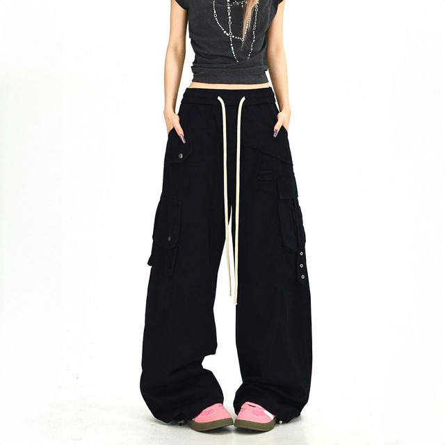 アシンメトリーユーティリティワイドラインパンツ 2col   R01889