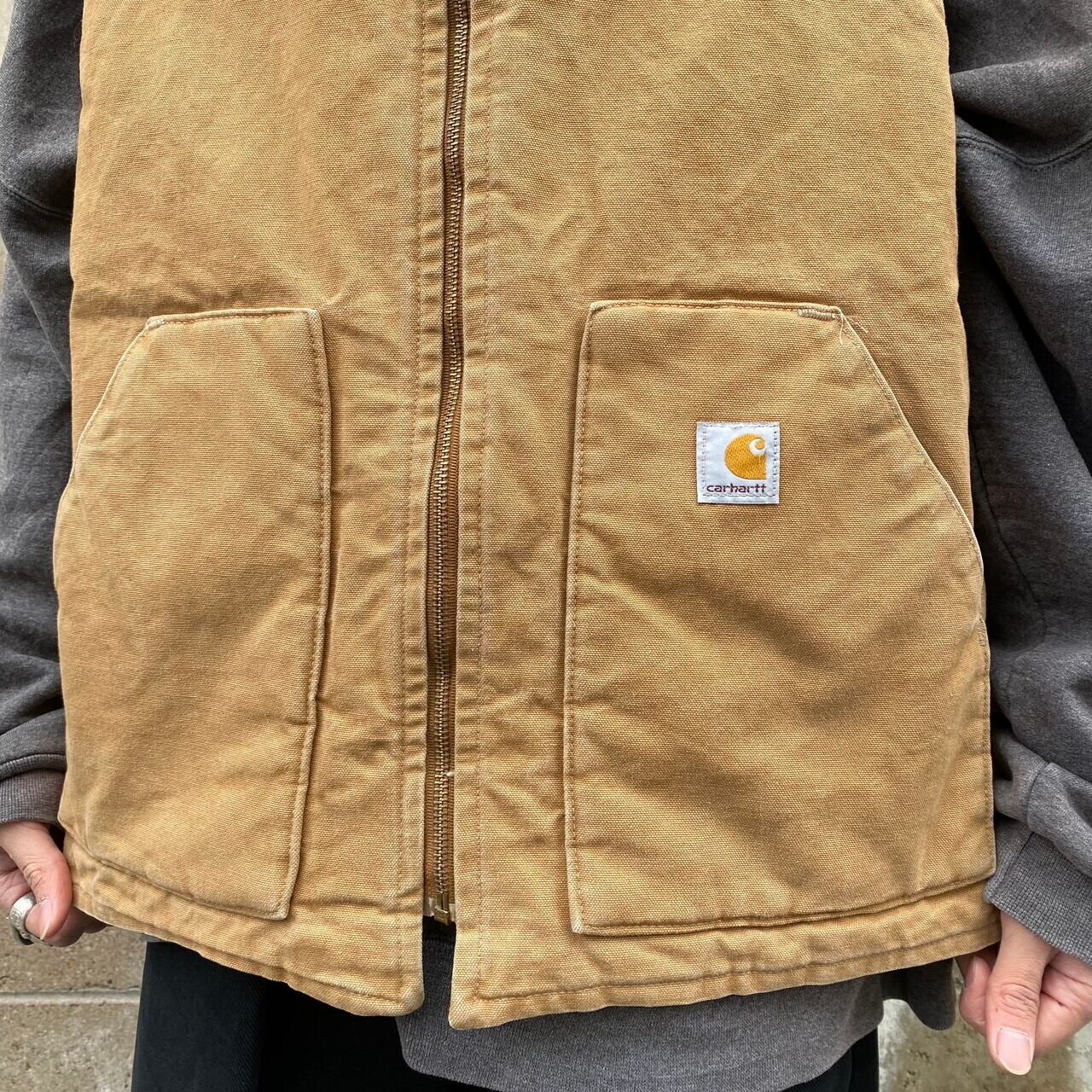 90年代 カーハート Carhartt バック刺? ワークベスト メンズL ヴィンテージ /eaa375177