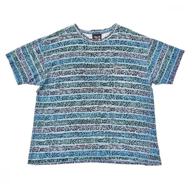 Vintage Border/Striped Surf T-Shirt [Local Motion] [1990s-] M