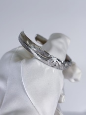 Plumeria Feather Bangle –Silver-