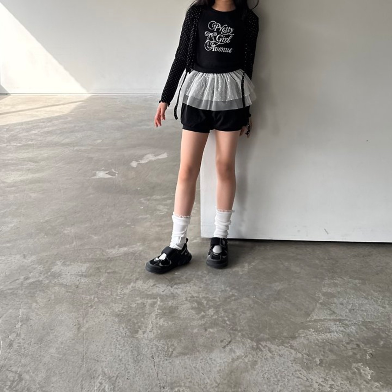 [Bunny Powder] (Planning) Dot Layered Skirt / [버니파우더] 기획)도트캉레이어드스커트