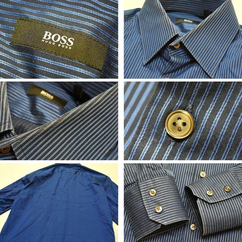 ヒューゴボス HUGO BOSS 長袖 ストライプシャツ メンズL /eaa308801