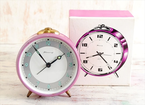 西ドイツ製 ヴィンテージ Blessing 手巻き 目覚まし時計 ゼンマイ式 アンティーク時計 アナログ おしゃれ ig1260