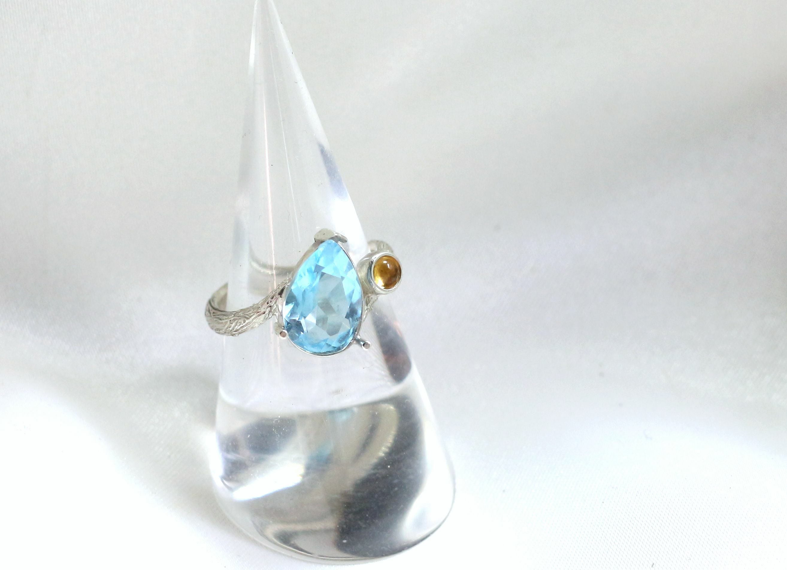 ブルートパーズ＆シトリンリング 3.33ct | Atelier Ozaki