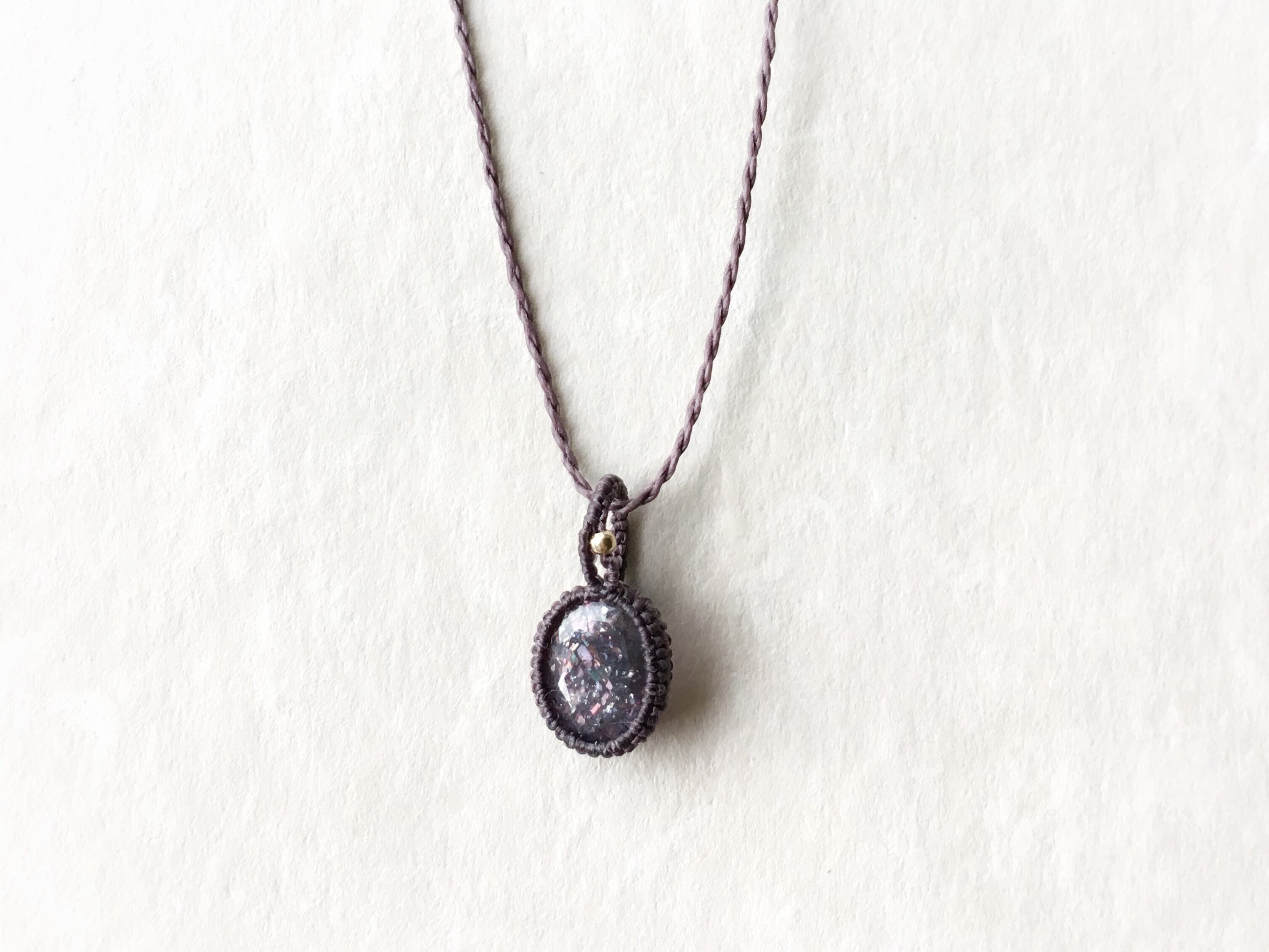 アベンチュリンアイオライト macramé necklace