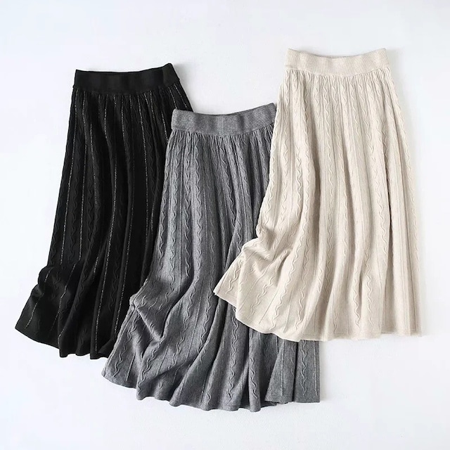 Wave pattern 3color skirt