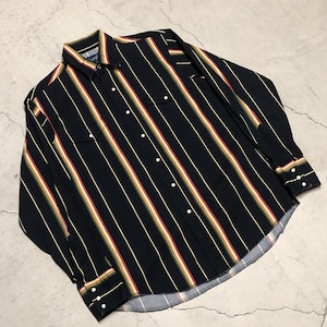 ⊕1980s~ WRANGLER STRIPE WESTERN L/S SHIRT