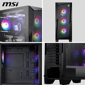 MSI MAG FORGE 130A AIRFLOW PCケース ATX ミドルタワー 黒 RGB ファン4基付き 強化ガラスサイドパネル マグネット式ダストフィルター CS9324