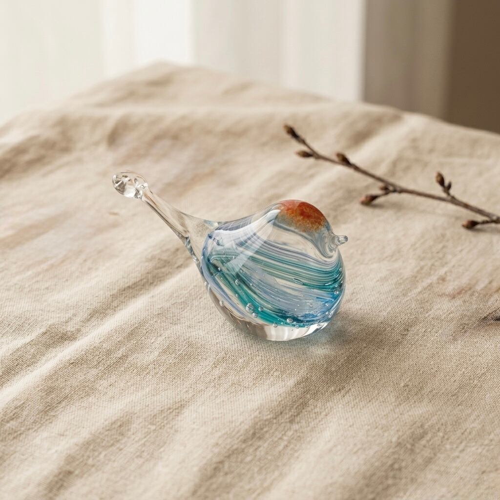 26春】ガラスことり(幅11cm)水色 | TSUNE;田中恒子の器 オンラインストア