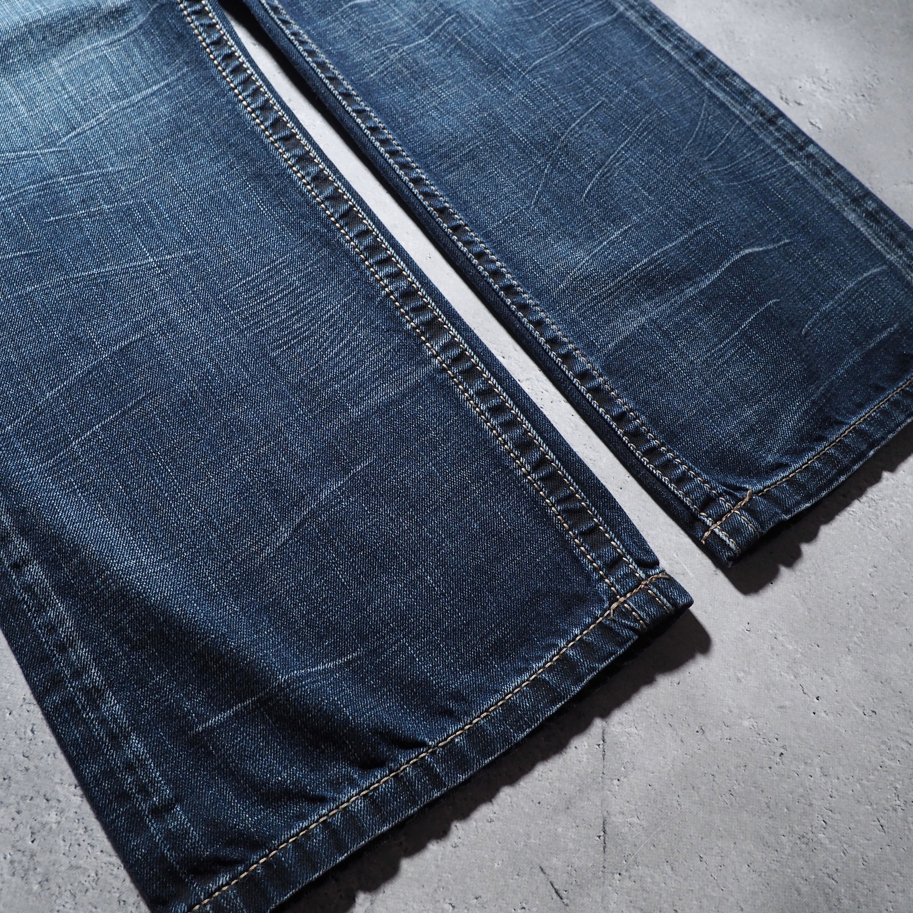 ” Express Jeans ” Street culture Big logo Embossed vintage Indigo Denim pants