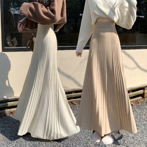 ニットスカート ロングスカート レディース プリーツ フレアスカート リブニットスカート マキシ丈 Aライン ハイウエスト ウエストゴム シンプル カジュアル 大人 おしゃれ 大人女子 とろみ感 春 秋 冬 通勤 お出かけ 休日 旅行 着回し 楽ちん 脚長 定番 送料無料 フリーサイズ ブラック グリーン グレー ベージュ ピンク アイボリー