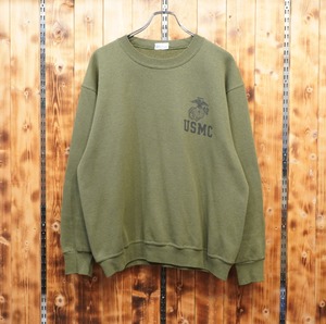 80s usmc オリーブ クルーネック スウェット L程度