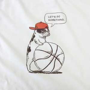 フレブル バスケ 遊び Tシャツ dog34 イラスト 犬 フレンチブルドッグ ゆるい バスケットボール