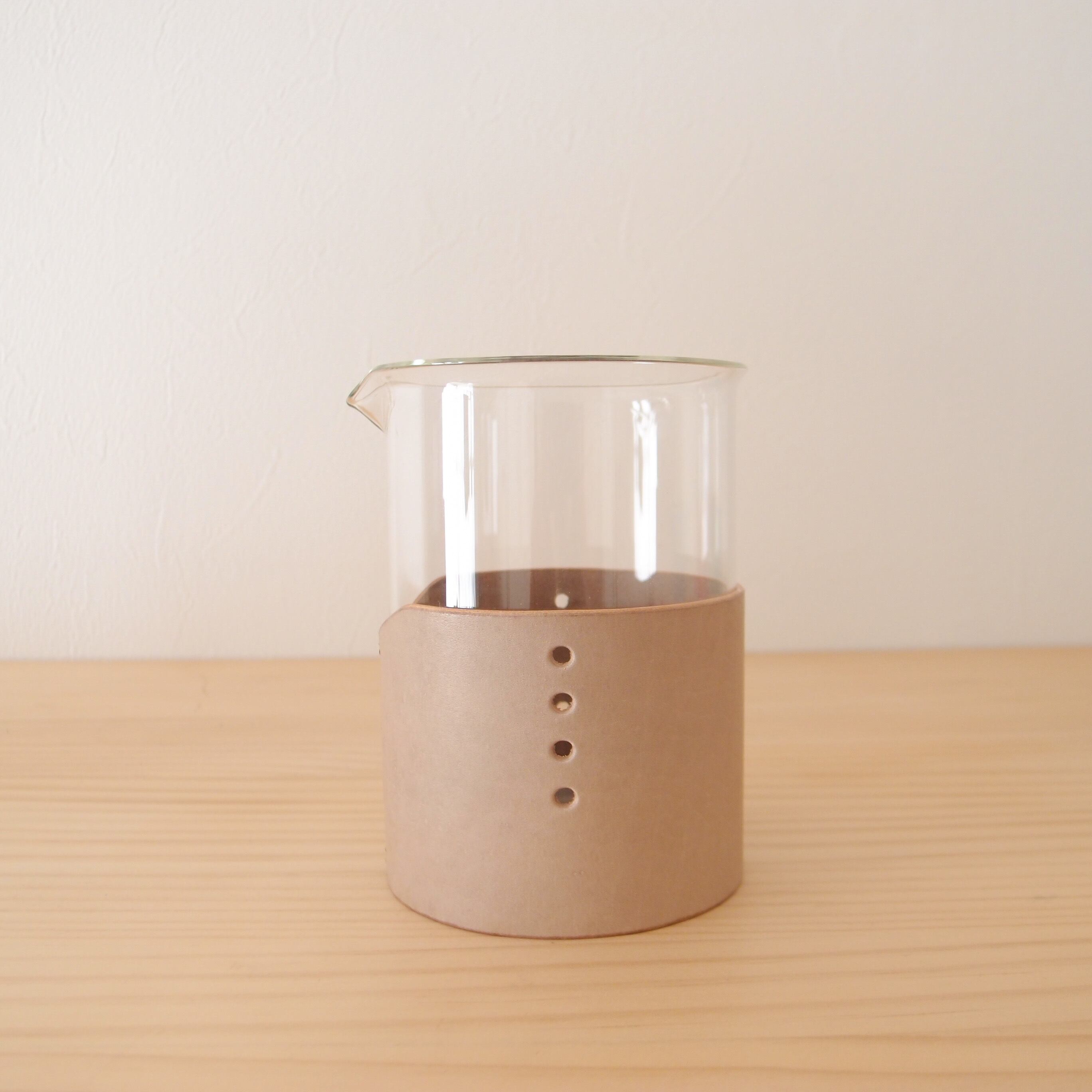 【受注生産】BOROSIL ビーカー 500 ブランク leather cover set(グレー)