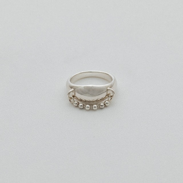 Stone cut ring medium Silver