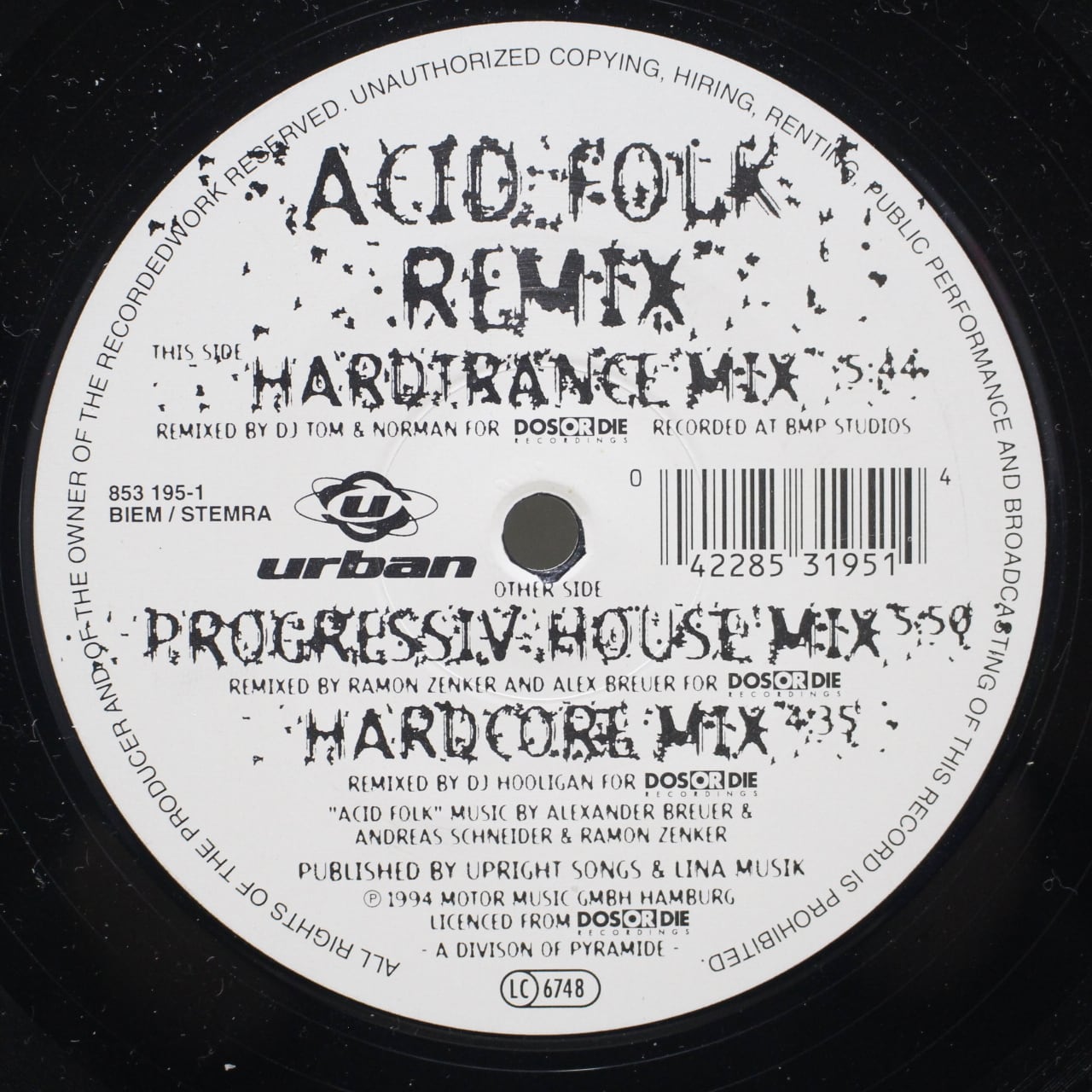 Perplexer / Acid Folk (Remix) [853 195-1] - 画像2