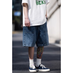 Wide silhouette denim pants 0630