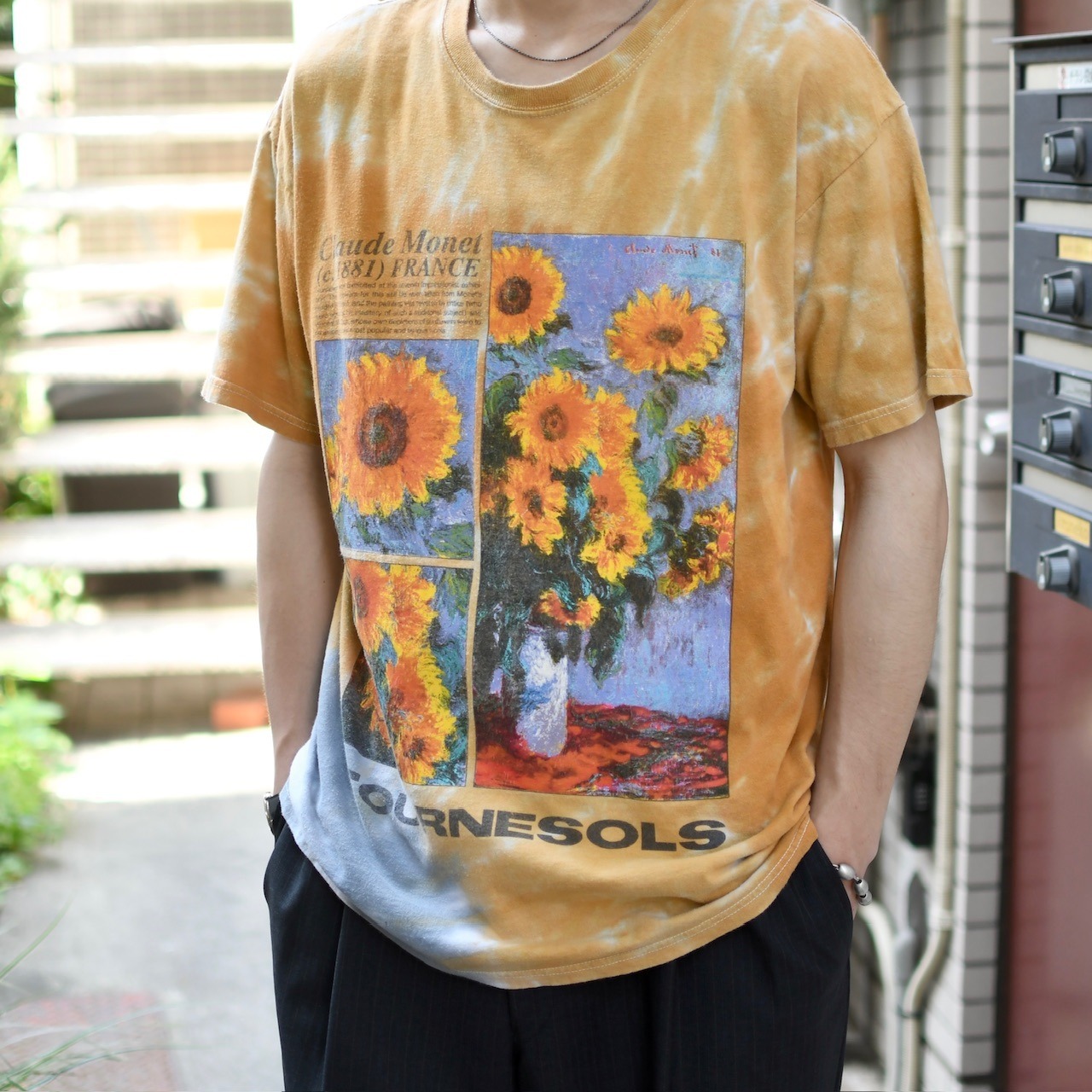 Claude Monet sunflower art print tee