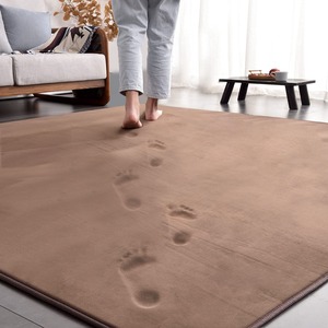 【努力特価】ラグ カーペット 低反発 ラグマット 1.5畳 130x185cm 厚手15mm 防音 洗える 滑り止め付 床暖房 ホットカーペット対応 防ダニ 抗菌 撥水加工 ふわっと手触り フランネル じゅうたん ブラウン AICOMRI