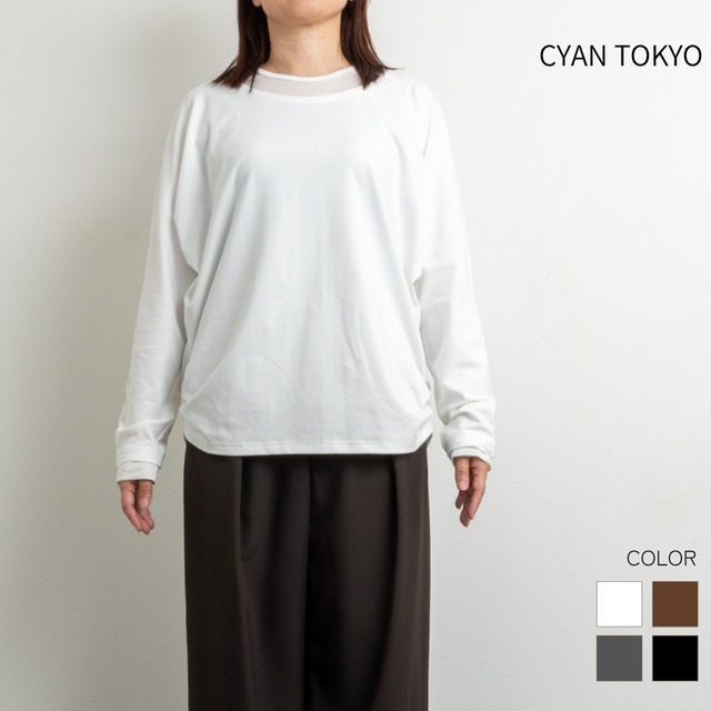 【CYAN TOKYO／シアン トーキョー】レイヤーネックドルマントップス