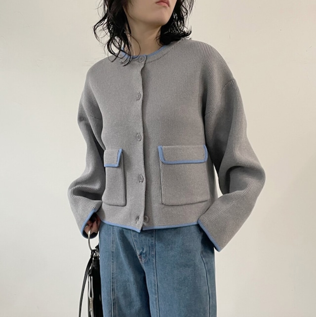 ナンバーミーTOKYO"BYCOLOR KNIT JACKET"GRAY