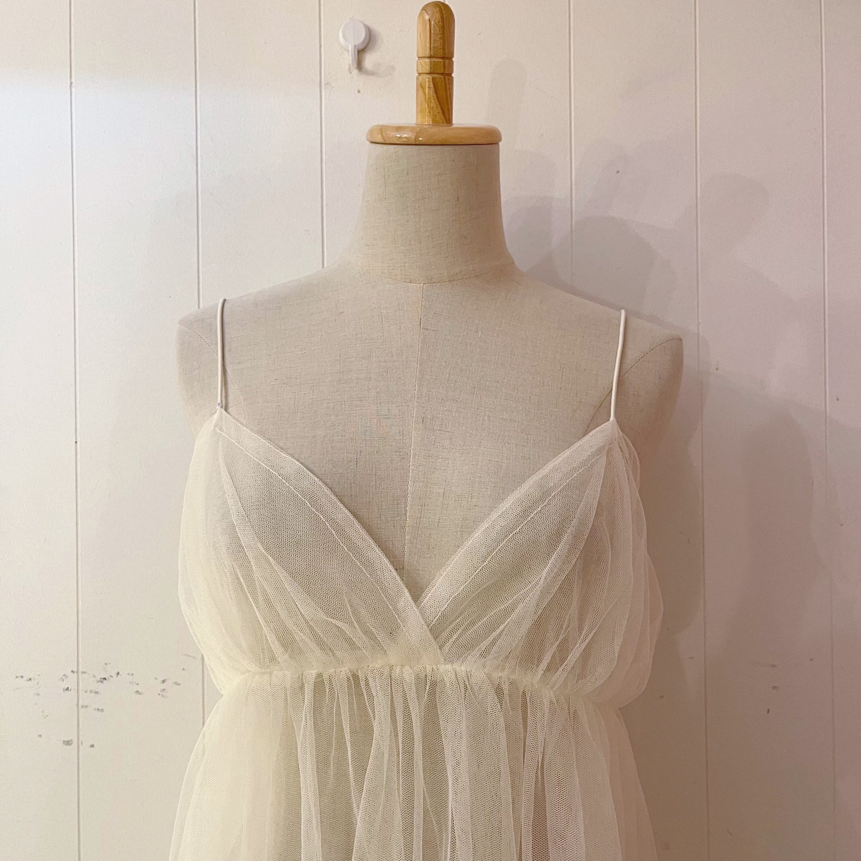 tulle camisole one-piece