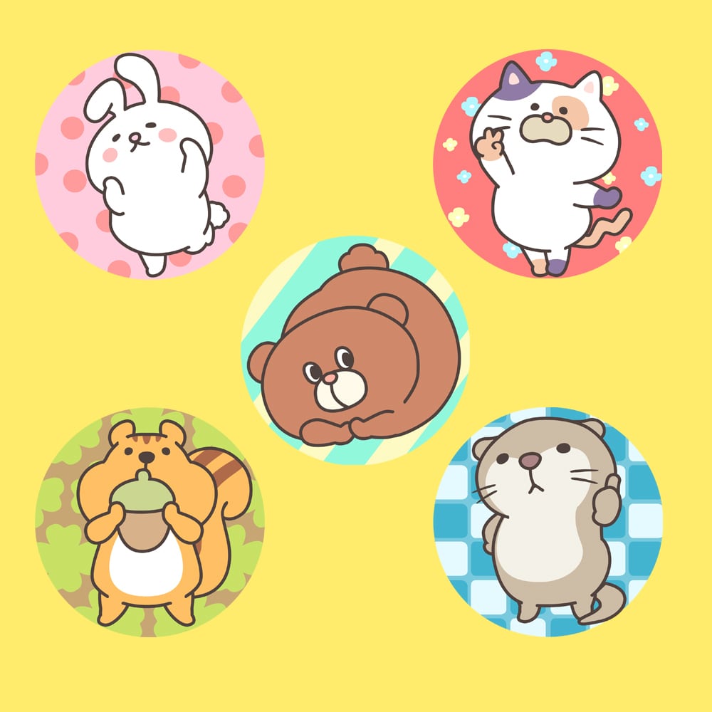【一点物】ゆるかわキャラクター キャンバスアート 原画ハンドメイド 癒しイラスト きゃわイイ！動物ゆるキャラならコレしかない！ | mochinomachi