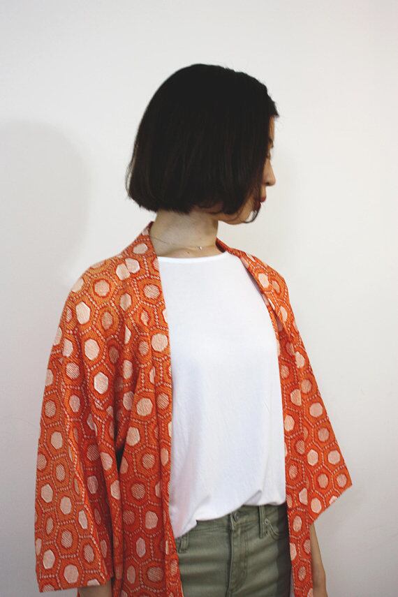 orange kimono jacket