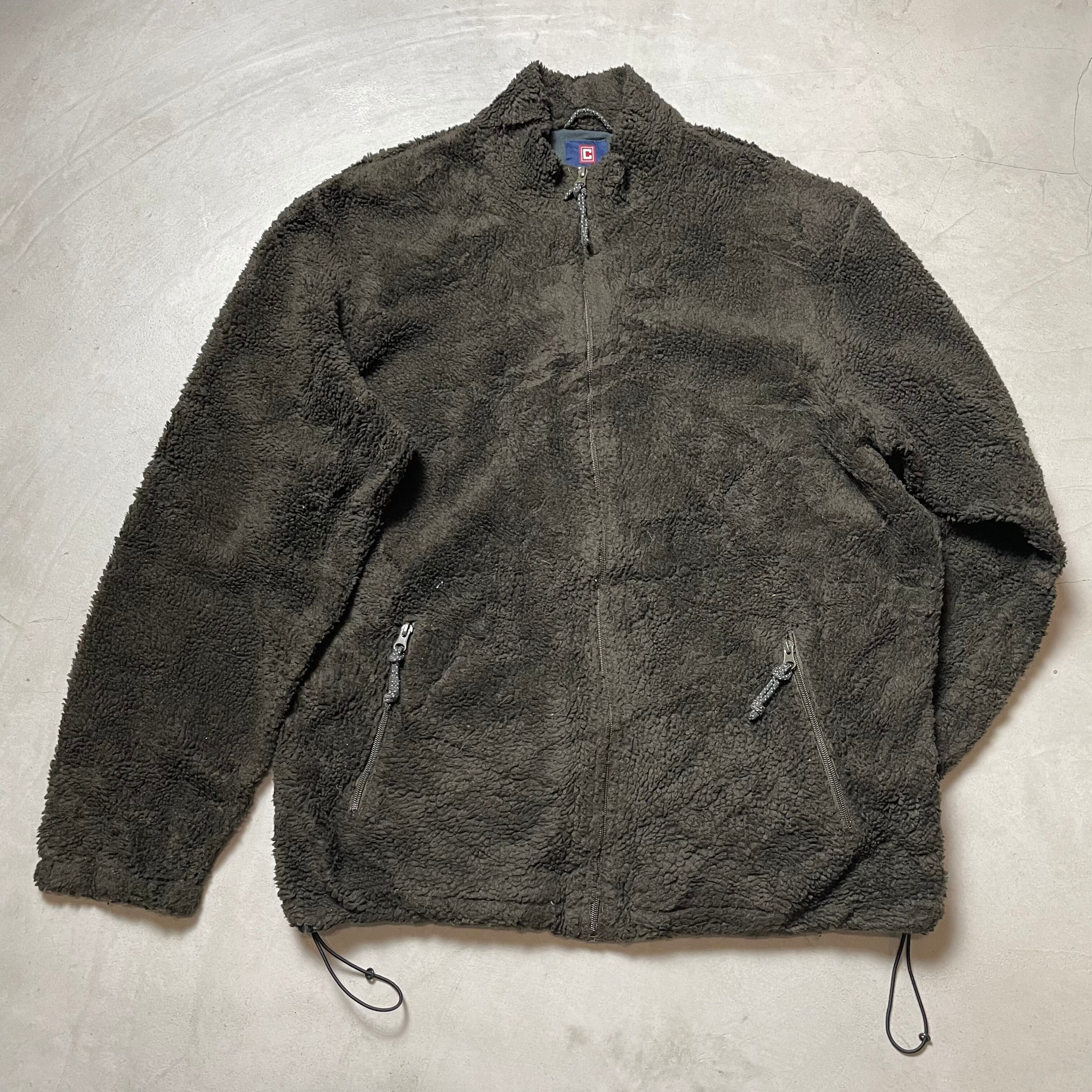 CHAPS チャップス フリースジャケット メンズXL 古着 モスグリーン 緑色 【フリースジャケット】